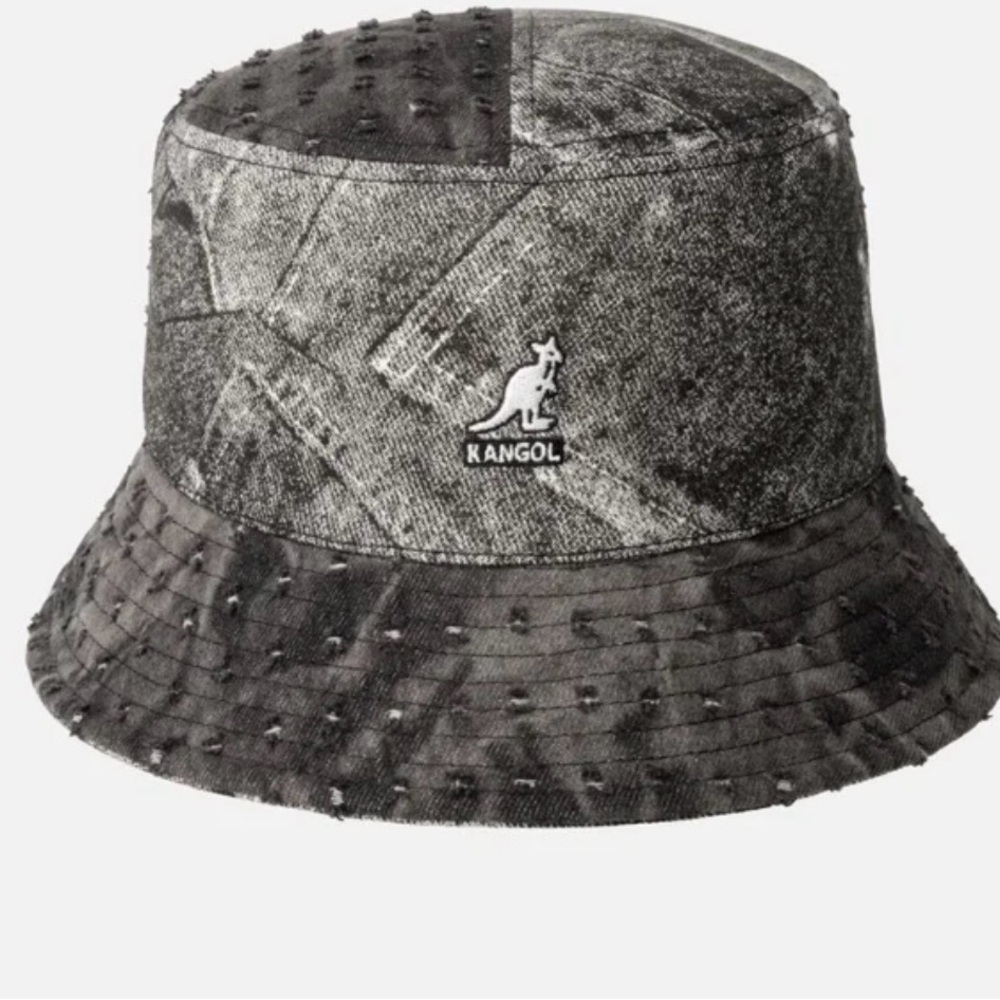 Kangol Textured Black and Gray Bucket Hat